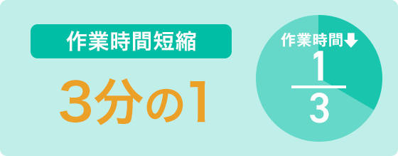 作業時間短縮　3分の１